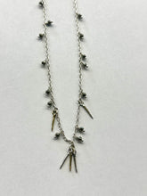 Load image into Gallery viewer, Beaded Snake Spike Silver Necklace