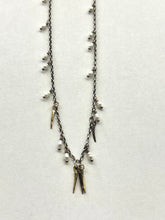 Load image into Gallery viewer, Beaded Snake Spike Silver Necklace