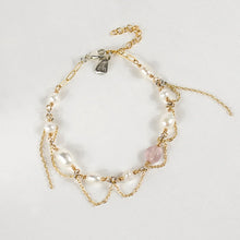 Load image into Gallery viewer, Gold & Silver Threaded Chain Pearl Bracelet