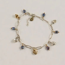 Load image into Gallery viewer, Mixed-Metal Seaweed Pods & Pearls Bracelet