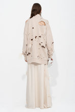 Load image into Gallery viewer, Distressed Turtleneck With Feathers - Beige