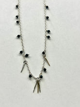 Load image into Gallery viewer, Beaded Snake Spike Silver Necklace