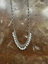 Load image into Gallery viewer, Silver Bead Fringe Necklace