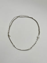 Load image into Gallery viewer, Arc & Pearl Mixed Chain Necklace