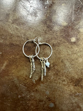 Load image into Gallery viewer, Mixed Metal Two Branch Hoop with Bead