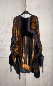 Drawstring Velvet Fringe Dress