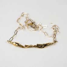 Load image into Gallery viewer, Mixed-Metal Seaweed Feather Necklace