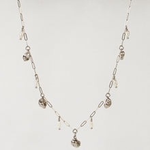 Load image into Gallery viewer, Silver Seaweed Pods & Pearls Necklace