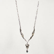 Load image into Gallery viewer, Silver Seaweed Drop Pearl Necklace