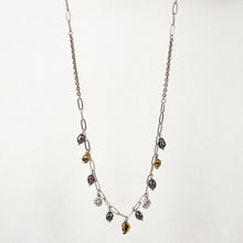 Load image into Gallery viewer, Mixed-Metal Seaweed Pods & Pearls Necklace