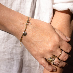 Silver & Gold Tangled-Chain Charm Bracelet