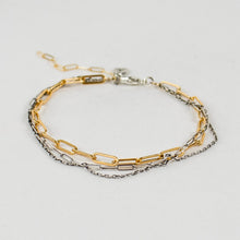Load image into Gallery viewer, Tangled Gold &amp; Silver Mixed-Chain Bracelet