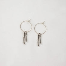 Load image into Gallery viewer, Mixed Metal Two Branch Hoop with Bead