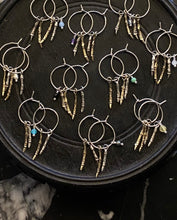 Load image into Gallery viewer, Mixed Metal Two Branch Hoop with Bead