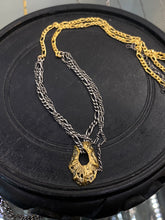 Load image into Gallery viewer, Silver/Brass Keyhole Shell Tangled Chain Necklace