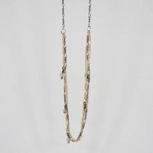 Load image into Gallery viewer, Tangled Silver & Gold Mixed-Chain Beaded Choker