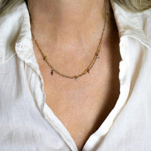 Load image into Gallery viewer, Tangled Silver & Gold Mixed-Chain Beaded Choker