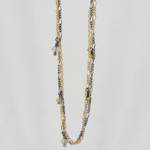 Load image into Gallery viewer, Tangled Silver &amp; Gold Mixed-Chain Beaded Choker