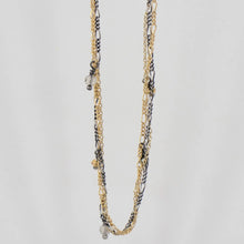 Load image into Gallery viewer, Tangled Silver & Gold Mixed-Chain Beaded Choker