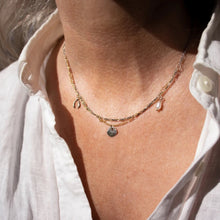 Load image into Gallery viewer, Silver &amp; Gold Tangled Chain Charm Necklace