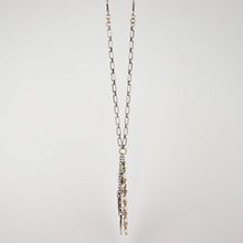 Load image into Gallery viewer, Silver Mixed-Chain & Spikes Beaded Lariat Necklace