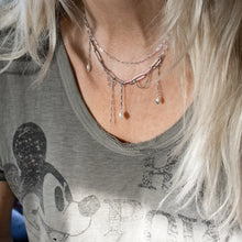 Load image into Gallery viewer, Seed & Pearls Paperclip Chain Silver Necklace