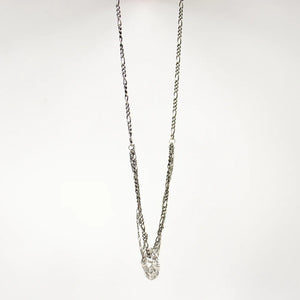 Silver/Brass Keyhole Shell Tangled Chain Necklace