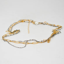 Load image into Gallery viewer, Tangled Gold & Silver Mixed-Chain Necklace