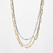 Load image into Gallery viewer, Tangled Gold & Silver Mixed-Chain Necklace