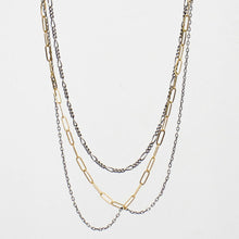 Load image into Gallery viewer, Fine Tangled Gold & Silver Mixed-Chain Necklace