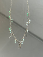 Load image into Gallery viewer, Beaded Snake Spike Silver Necklace