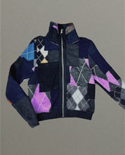 Load image into Gallery viewer, Argyle Zip Up Sweater