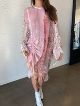 Load image into Gallery viewer, Drawstring Velvet Fringe Dress