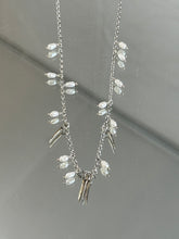 Load image into Gallery viewer, Beaded Snake Spike Silver Necklace