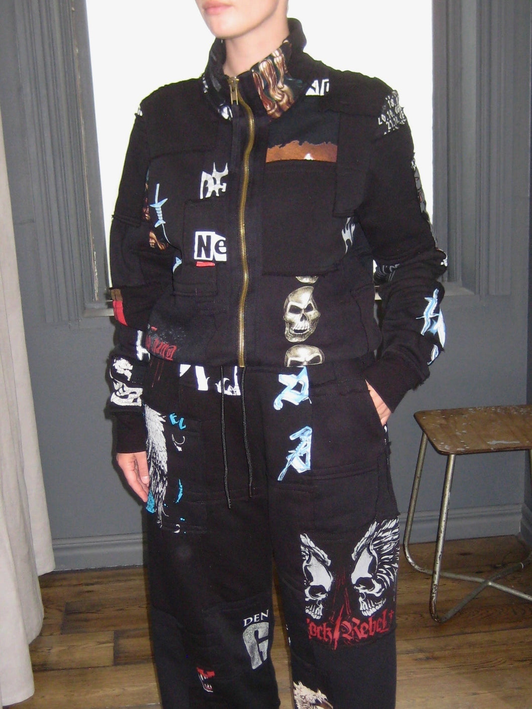 Metal Zip Up Sweater