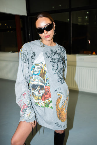 Drawstring Tattoo Dress