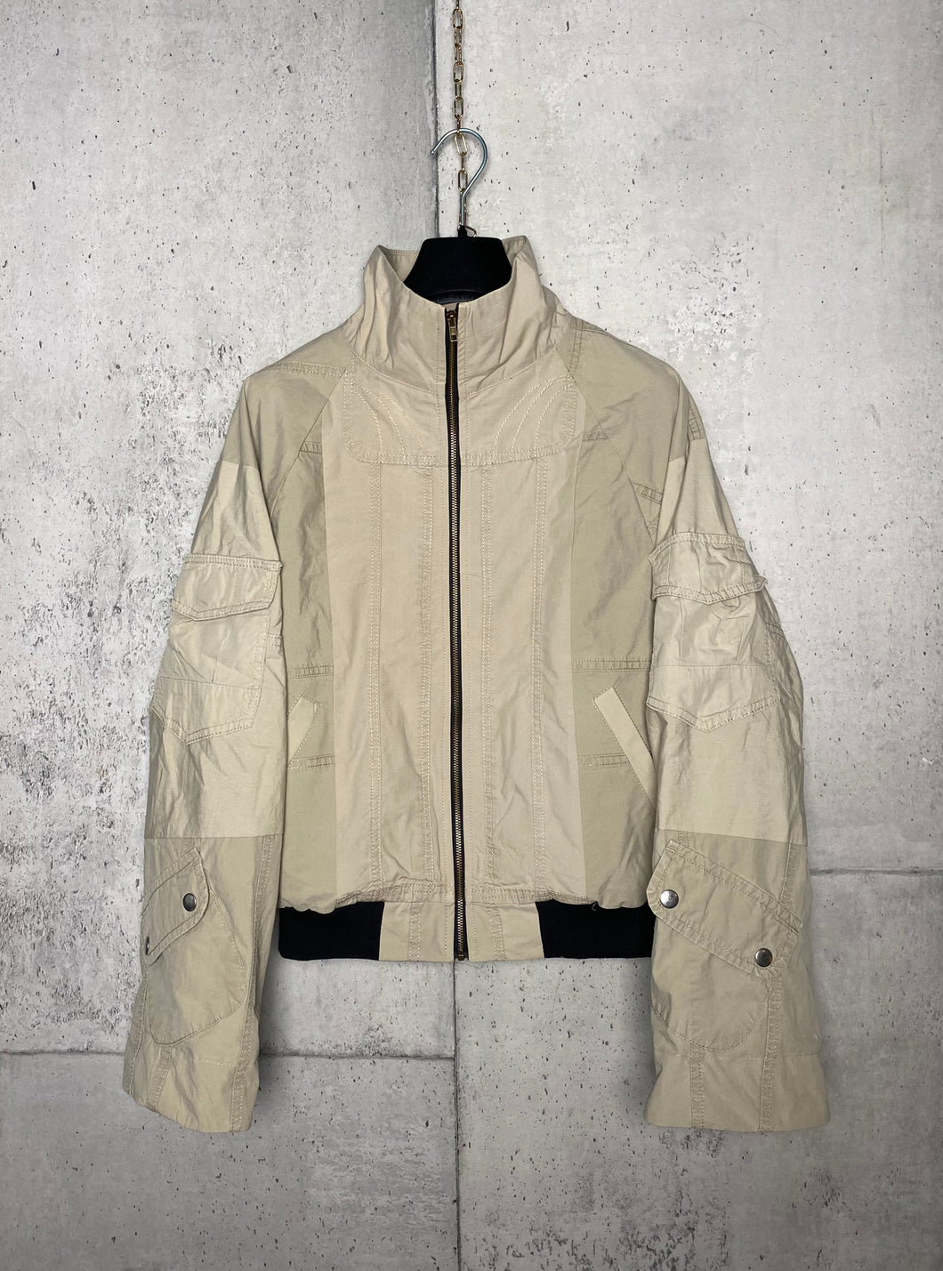 Cargo Bomber Jacket - Beige