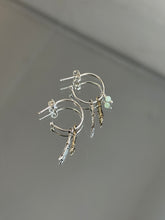 Load image into Gallery viewer, Mixed Metal Two Branch Hoop with Bead