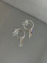 Load image into Gallery viewer, Mixed Metal Two Branch Hoop with Bead