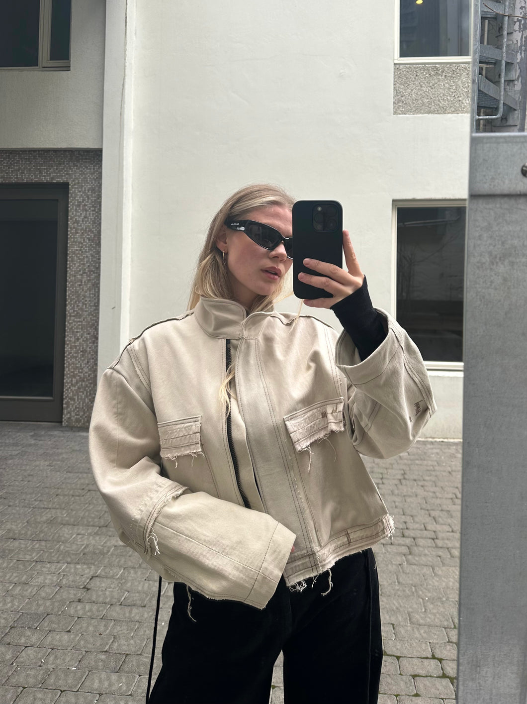 Denim Jacket - Beige