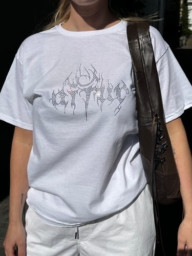 Aftur Rhinestone Tribal Logo T-shirt
