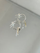 Load image into Gallery viewer, Mixed Metal Two Branch Hoop with Bead