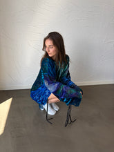 Load image into Gallery viewer, Drawstring Velvet Fringe Dress