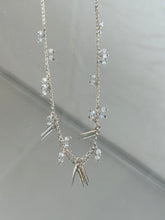 Load image into Gallery viewer, Beaded Snake Spike Silver Necklace