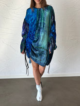 Load image into Gallery viewer, Drawstring Velvet Fringe Dress