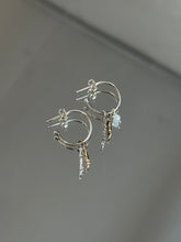 Load image into Gallery viewer, Mixed Metal Two Branch Hoop with Bead