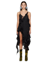 Load image into Gallery viewer, Assymetric Frills Strap Dress