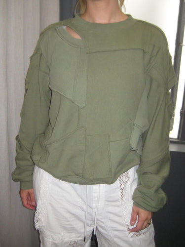 Cropped Cut Out Crewneck