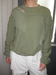 Cropped Cut Out Crewneck