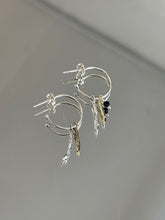 Load image into Gallery viewer, Mixed Metal Two Branch Hoop with Bead